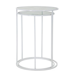 Table Blanc Harts – Duo lumineux Ø43x60-38x55 cm