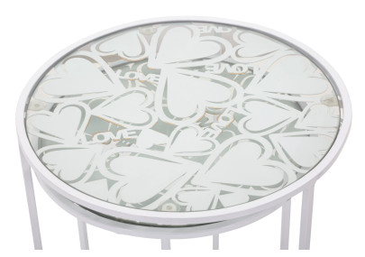 Table Blanc Harts – Duo lumineux Ø43x60-38x55 cm