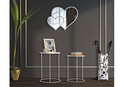 Table Blanc Harts – Duo lumineux Ø43x60-38x55 cm