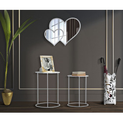 Table Blanc Harts – Duo lumineux Ø43x60-38x55 cm