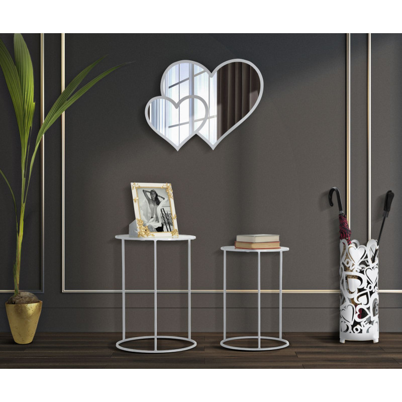 Table Blanc Harts – Duo lumineux Ø43x60-38x55 cm