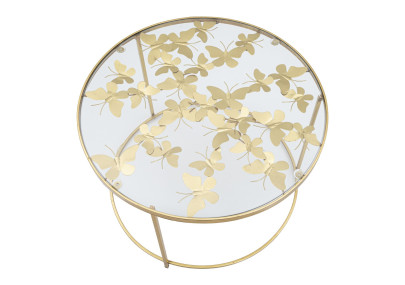 Table basse Papilsons – Délicatesse aérienne Ø60x40,5 cm