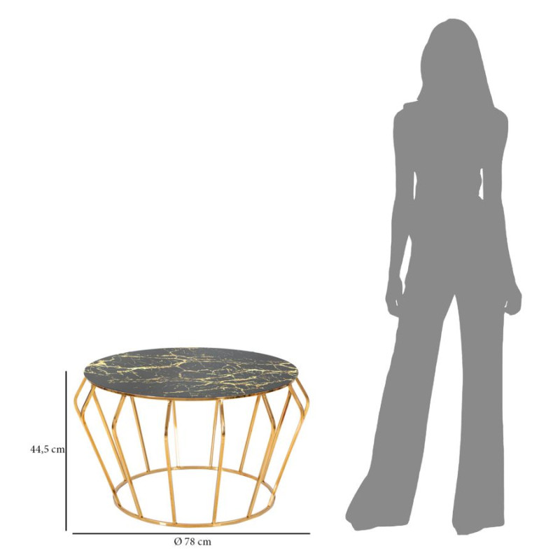 Table basse Histoire – Charme intemporel Ø78x44,5 cm