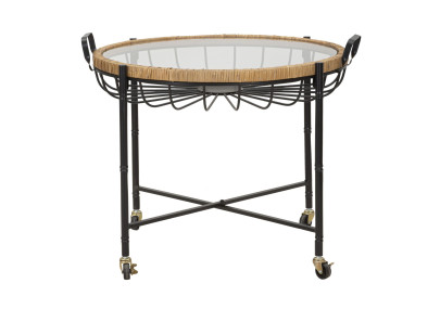 Table basse Cebu – Transparence exotique 70,5x65x57 cm