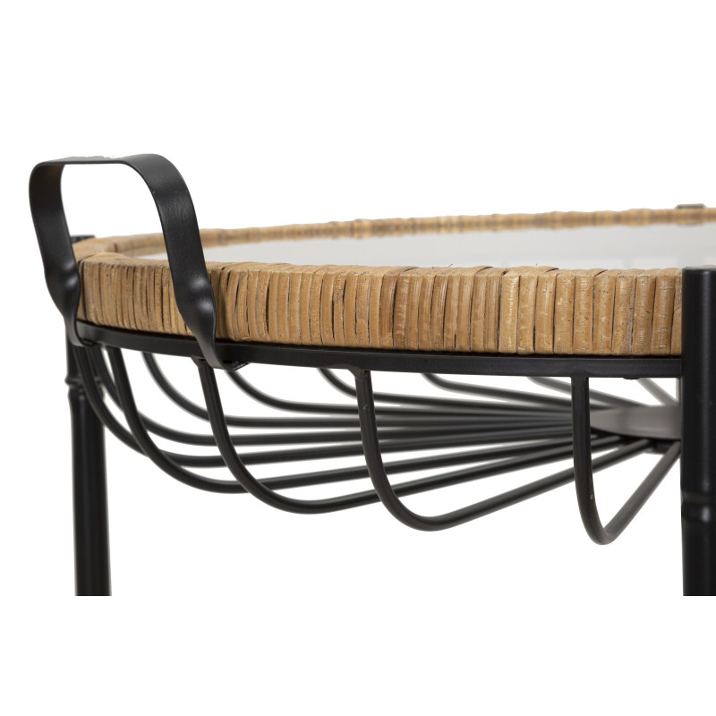 Table basse Cebu – Transparence exotique 70,5x65x57 cm