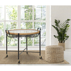 Table basse Cebu – Transparence exotique 70,5x65x57 cm