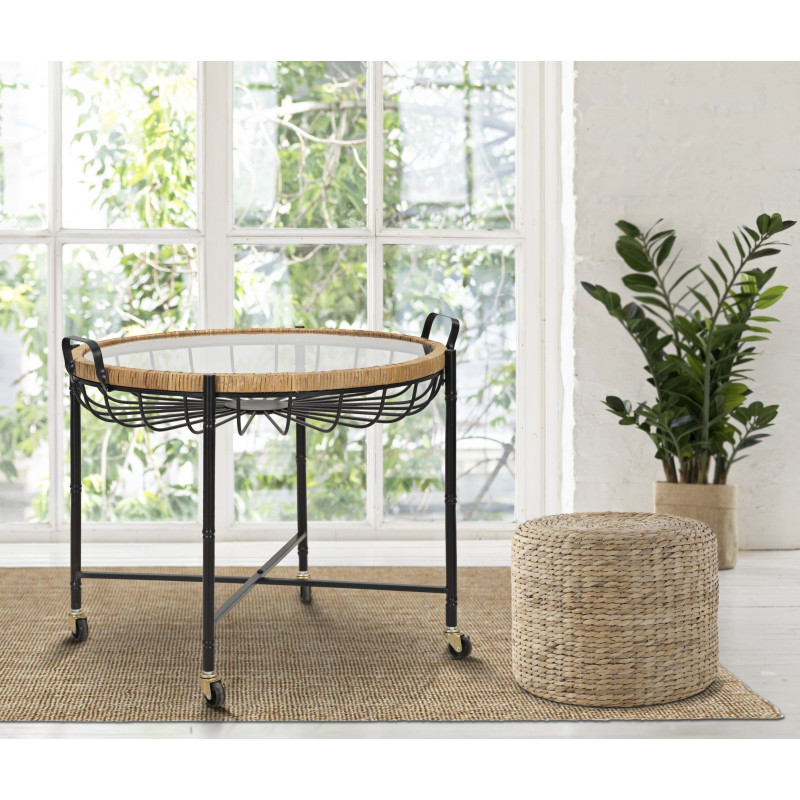 Table basse Cebu – Transparence exotique 70,5x65x57 cm