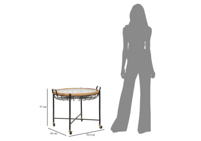 Table basse Cebu – Transparence exotique 70,5x65x57 cm