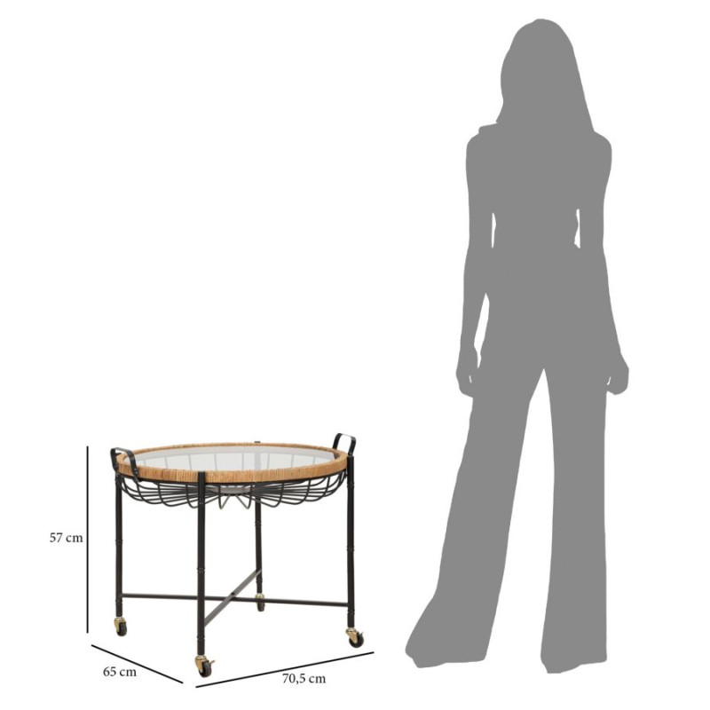 Table basse Cebu – Transparence exotique 70,5x65x57 cm