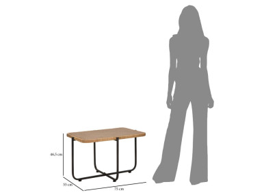 Table basse Cebu – Élégance naturelle 75x55x46,5 cm