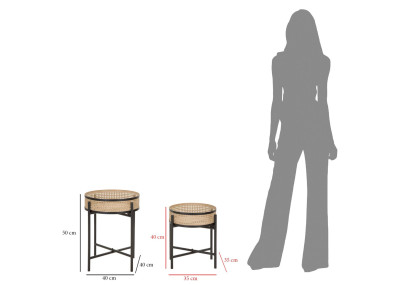 Table Fuji Duo – Zen et équilibre Ø40x50-35x40 cm