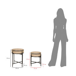 Table Fuji Duo – Zen et équilibre Ø40x50-35x40 cm