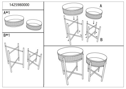 Table Fuji Duo – Zen et équilibre Ø40x50-35x40 cm