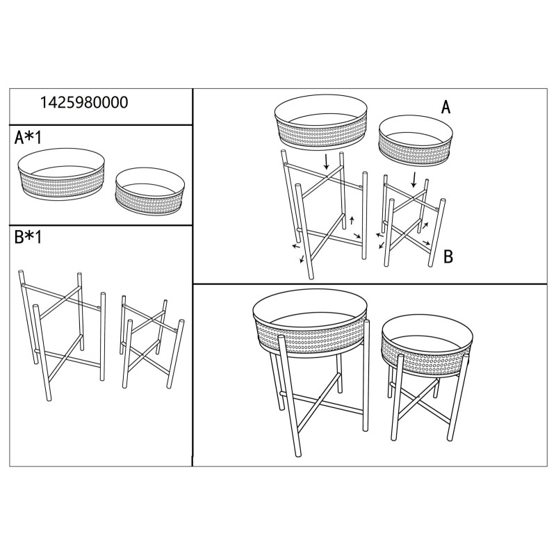 Table Fuji Duo – Zen et équilibre Ø40x50-35x40 cm