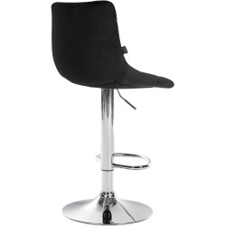 Tabouret de bar Jerry en velours, chromé noir
