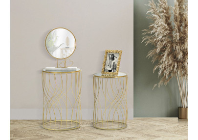 Table Ligne – Modernité graphique Ø38x55-33x50 cm