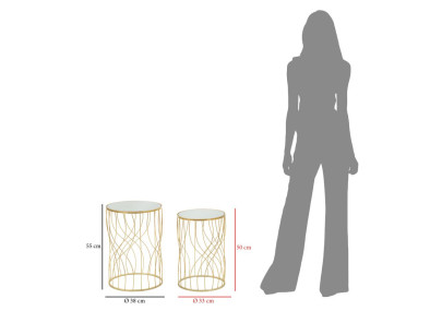 Table Ligne – Modernité graphique Ø38x55-33x50 cm