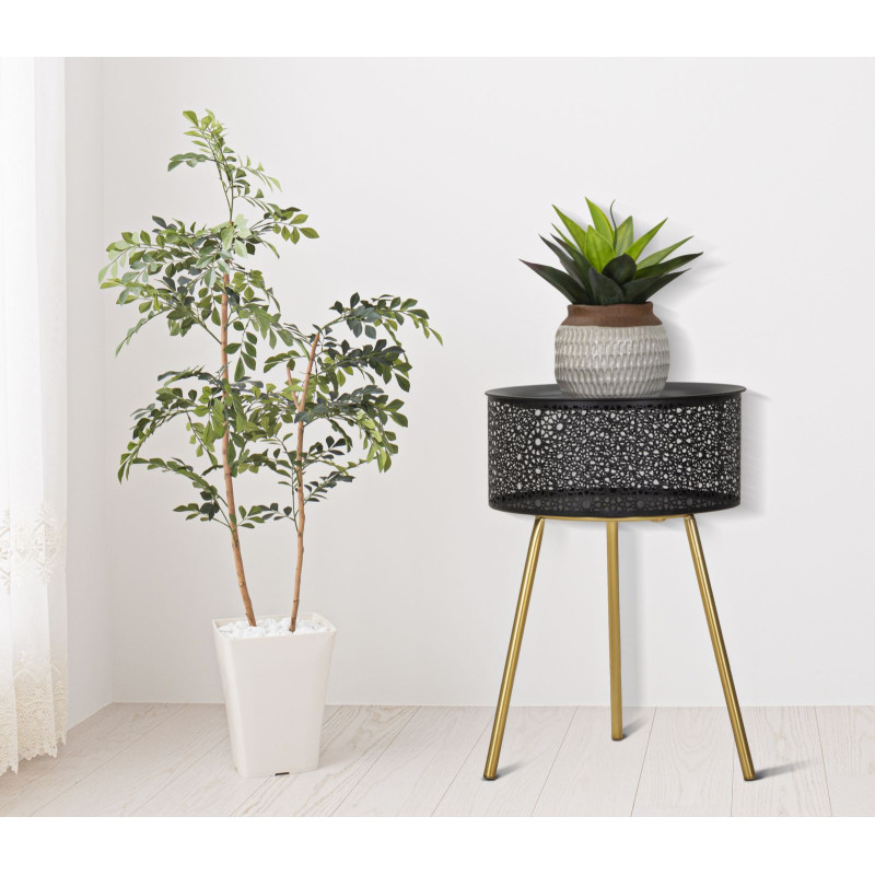 Table Blacky Basse – Sobriété design Ø35x50 cm