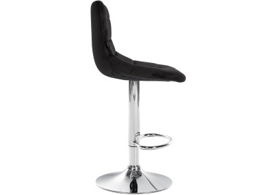Tabouret de bar Jerry velours chrome noir