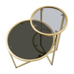 Table basse 2 niveaux – Superposition chic 50x40x60,5 cm