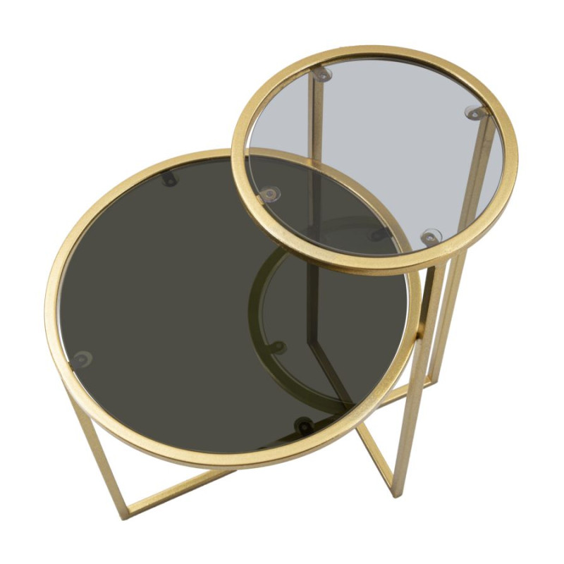 Table basse 2 niveaux – Superposition chic 50x40x60,5 cm