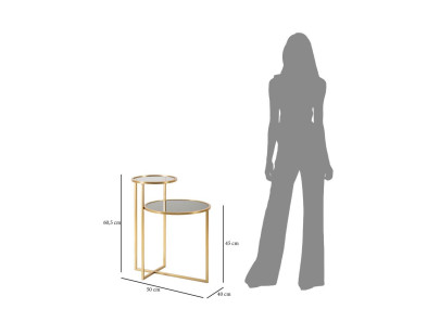 Table basse 2 niveaux – Superposition chic 50x40x60,5 cm