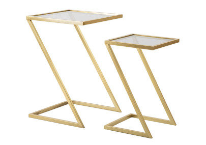 Table d’appoint Z – Duo géométrique 40x40x60 - 30x30x50 cm
