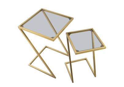 Table d’appoint Z – Duo géométrique 40x40x60 - 30x30x50 cm