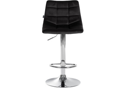 Tabouret de bar Jerry velours chrome noir