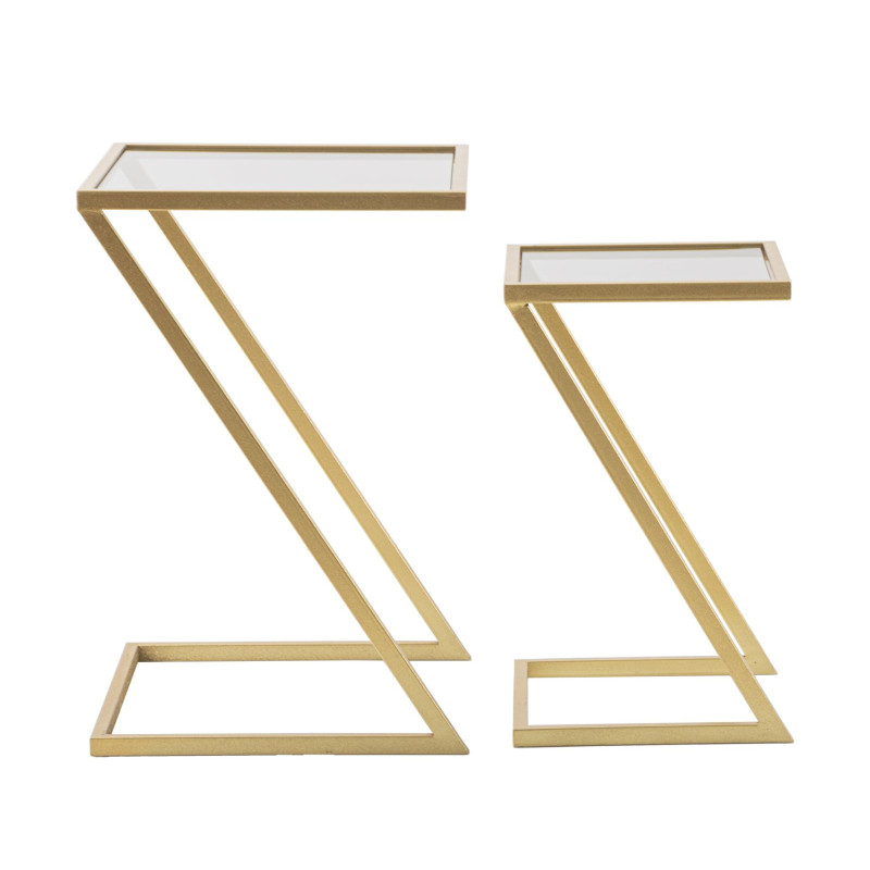 Table d’appoint Z – Duo géométrique 40x40x60 - 30x30x50 cm