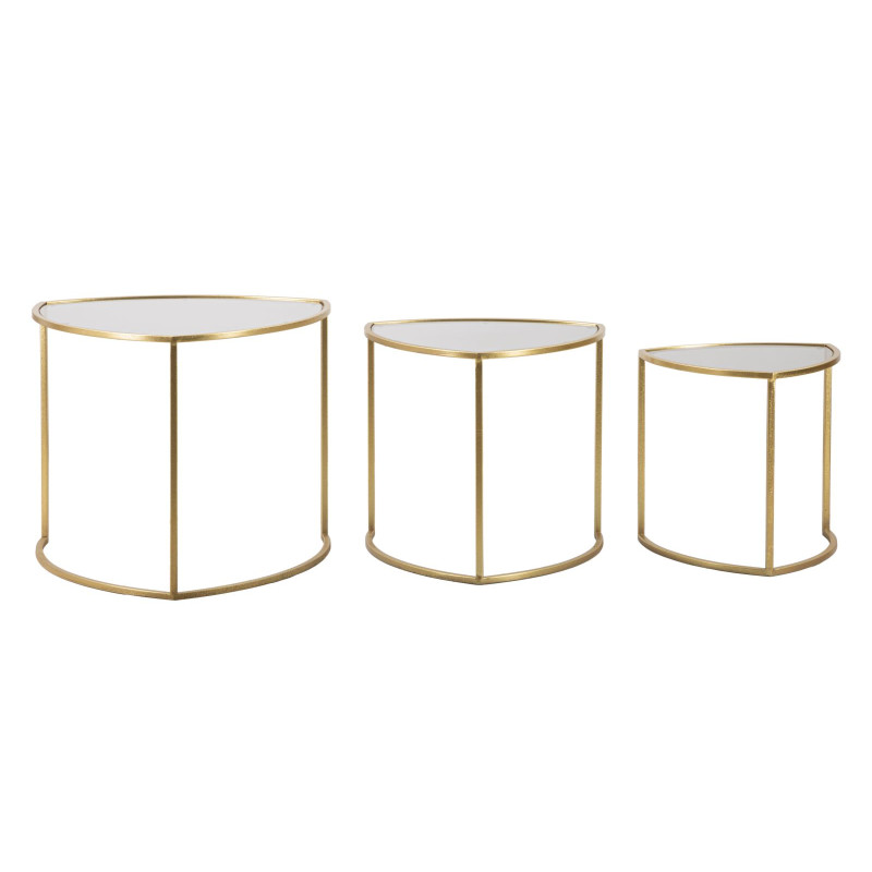 Ensemble triangulaire de tables basses – Jeu de volumes Ø60x50 - 50x45 - 40x40 cm