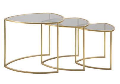 Ensemble triangulaire de tables basses – Jeu de volumes Ø60x50 - 50x45 - 40x40 cm