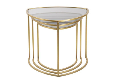 Ensemble triangulaire de tables basses – Jeu de volumes Ø60x50 - 50x45 - 40x40 cm