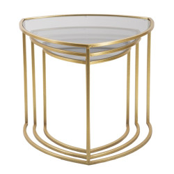 Ensemble triangulaire de tables basses – Jeu de volumes Ø60x50 - 50x45 - 40x40 cm