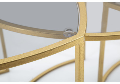 Ensemble triangulaire de tables basses – Jeu de volumes Ø60x50 - 50x45 - 40x40 cm