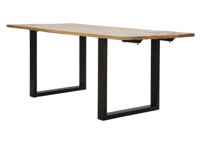 Table à manger extensible – Bois de manguier noble 180x90x77 cm (280 cm ouverte)