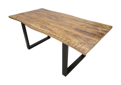 Table à manger extensible – Bois de manguier noble 180x90x77 cm (280 cm ouverte)