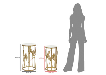 Rallonges de table élégantes – Duo pratique Ø35x65,5 - 30x60,5 cm