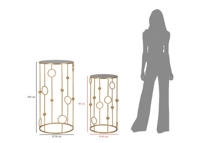 Cage de table – Sculpture aérienne Ø50x100 - 40x80 cm