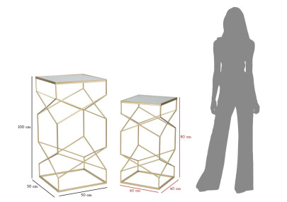 Support Téléphone Verre Duo – Harmonie claire 50x50x100 - 40x40x80 cm