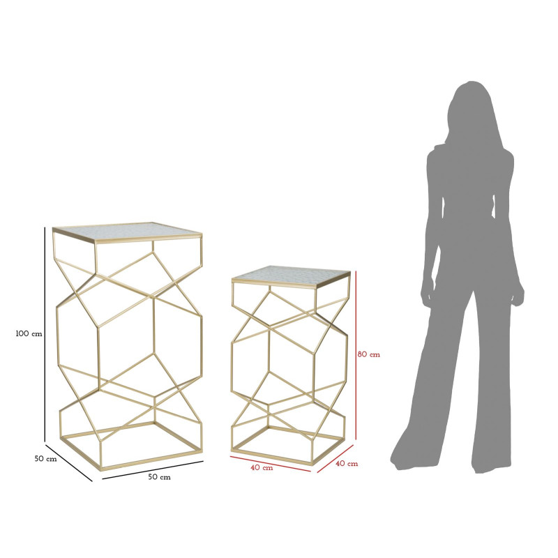 Support Téléphone Verre Duo – Harmonie claire 50x50x100 - 40x40x80 cm