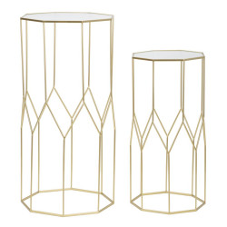 Support Téléphone Verre Nouveau Set – Design contemporain 50x46x100 - 40x37x80 cm