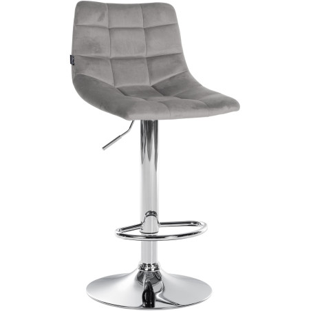 Tabouret de bar Jerry velours gris chrome