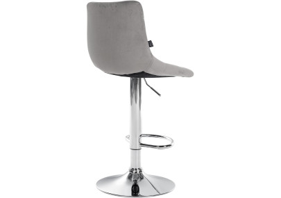 Tabouret de bar Jerry velours gris chrome