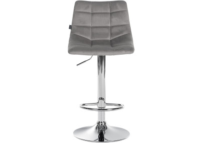 Tabouret de bar Jerry velours gris chrome