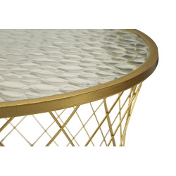 Table Noah Gold – Ensemble doré 4 pièces Ø70x45 - 47x54,5 - 36x50 - 28x45 cm