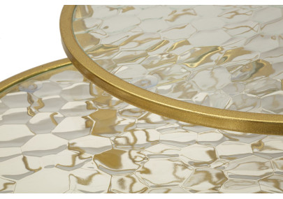 Table Noah Gold – Ensemble doré 4 pièces Ø70x45 - 47x54,5 - 36x50 - 28x45 cm