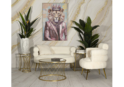 Table Noah Gold – Ensemble doré 4 pièces Ø70x45 - 47x54,5 - 36x50 - 28x45 cm