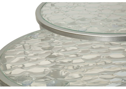 Table Noah Argent – Brillance sophistiquée 4 pièces Ø70x45 - 47x54,5 - 36x50 - 28x45 cm