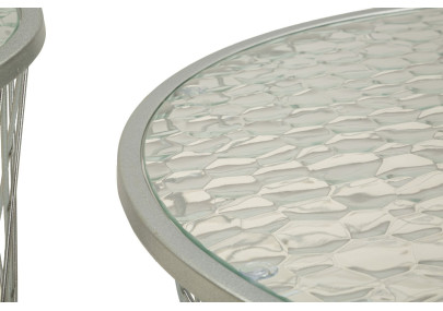 Table Noah Argent – Brillance sophistiquée 4 pièces Ø70x45 - 47x54,5 - 36x50 - 28x45 cm